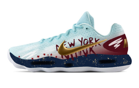 Nike Hyperdunk 2017 Champion Starry Sky, Heart Box Cushioning Coverage Support Low top Basketball Shoes Men’s Blue Red