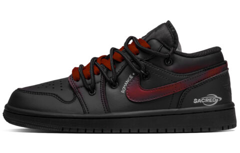 Jordan Air Jordan 1 Wine Stain Leather Abrasion Resistant Abrasion Resistant Low top Vintage Basketball Shoes Unisex