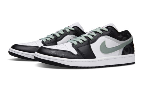 Jordan Air Jordan 1 Forest Bench Abrasion Resistant Low top Vintage Basketball Shoes Unisex Pea Green