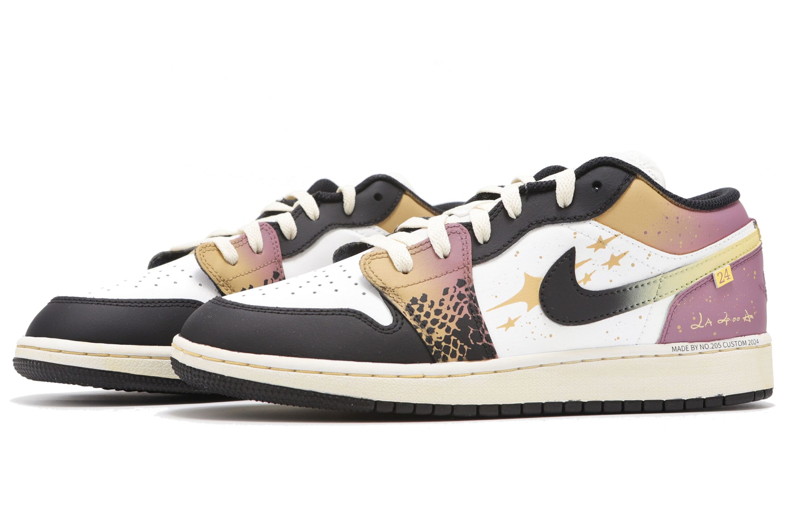 Jordan Air Jordan 1 Abrasion Resistant Abrasion Resistant Low top Vintage Basketball Shoes Unisex Purple Yellow