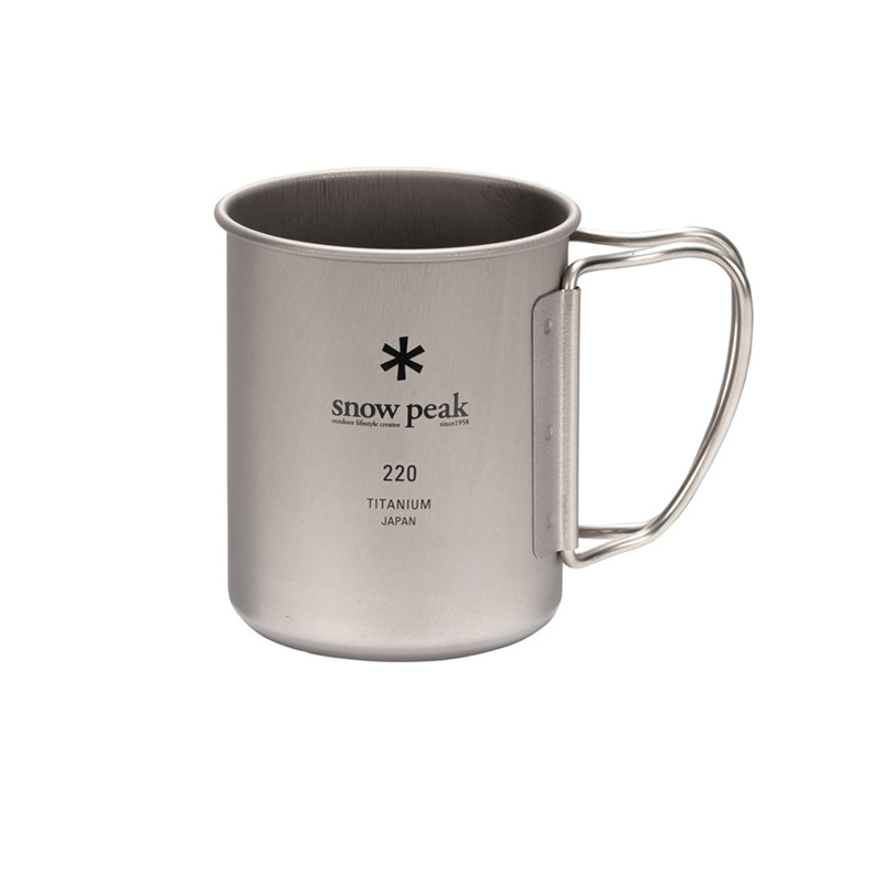 Snow Peak Outdoor Water Equipment 220ml Camping Single Layer Titanium Cup 67.2*79mm
