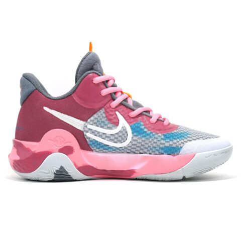 Nike KD Trey 5 IX Cushioning Slip Resistant Abrasion Resistant Breathable Mid top Basketball Shoes Unisex Blue Pink