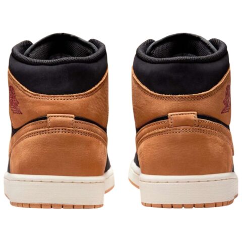 Jordan Air Jordan 1 Abrasion Resistant Abrasion Resistant Mid top Vintage Basketball Shoes Unisex Black Brown