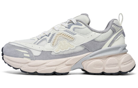 Kappa Slip Resistant Abrasion Resistant Low top Running Shoes Unisex White Gray