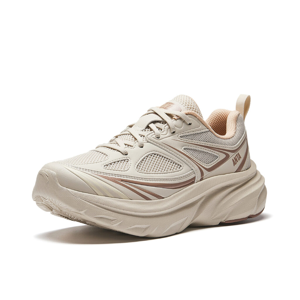 Anta Textile, Synthetic Leather Breathable And Slip Resistant Casual Fashion Trend Women’s Chalk