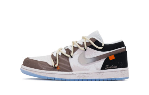 Jordan Air Jordan 1 Slip Resistant Abrasion Resistant Low top Vintage Basketball Shoes Women’s Brown Black