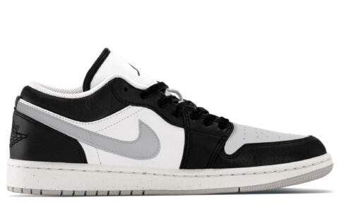 Jordan Air Jordan 1 Abrasion Resistant Low top Vintage Basketball Shoes Unisex Black Gray