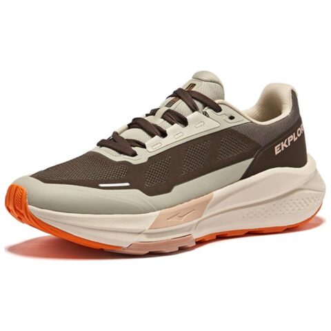Erke Slip Resistant Abrasion Resistant Support Low top Running Shoes Men’s Dark Sandalwood Pine Tea Brown