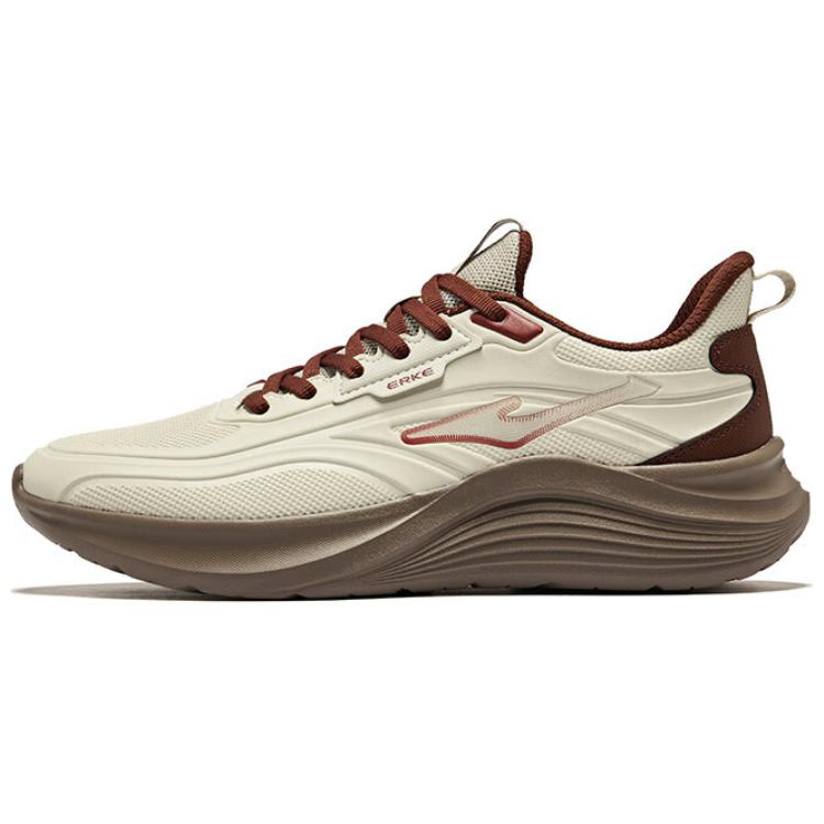 Erke Mingyu 2 Synthetic Leather Cushioning Waterproof Low top Running Shoes Men's Gray Brown