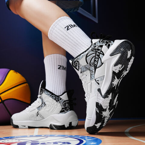 BIANSULONG Cushioning Slip Resistant Abrasion Resistant Coverage Support High top Basketball Shoes Men’s
