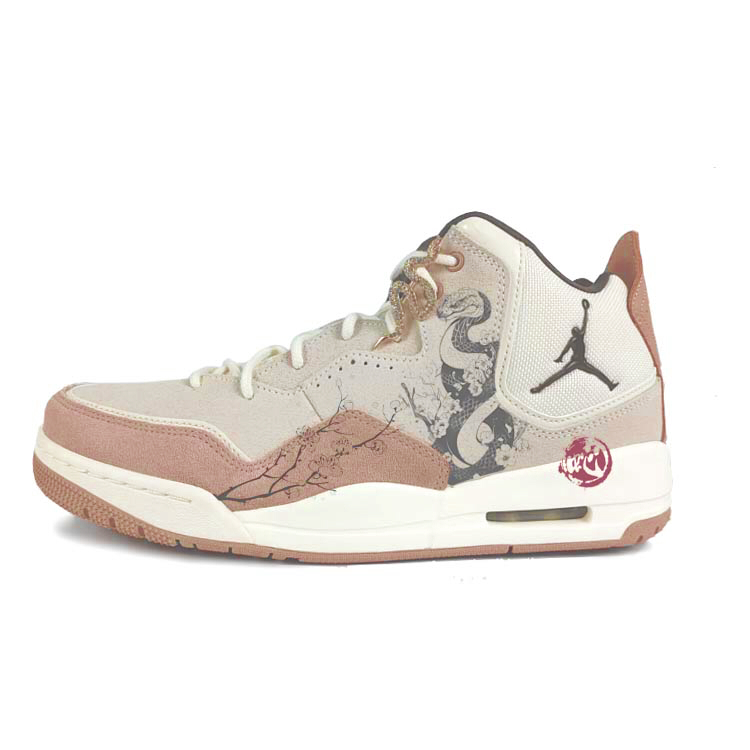 Jordan Courtside 23 Abrasion Resistant Slip Resistant Mid top Vintage Basketball Shoes Men’s Brown White
