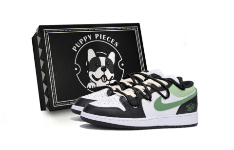 Jordan Air Jordan 1 Abrasion Resistant Slip Resistant Low top Vintage Basketball Shoes Men’s Black Green