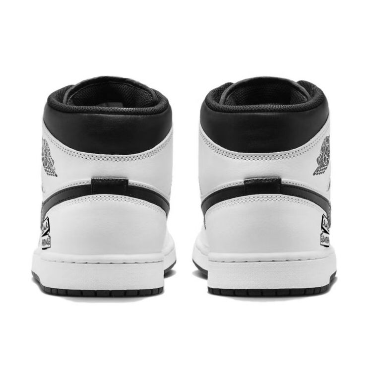 Jordan Air Jordan 1 Slip Resistant Mid top Vintage Basketball Shoes Men’s White Black