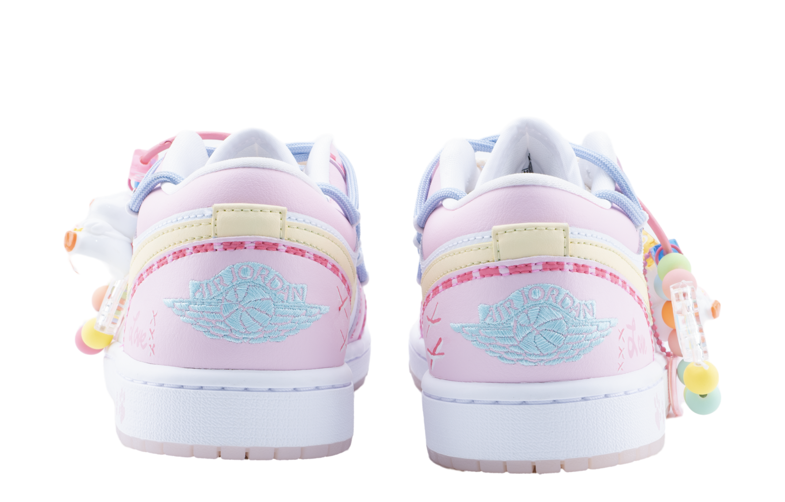 Jordan Air Jordan 1 Slip Resistant Abrasion Resistant Low top Vintage Basketball Shoes Unisex Pink