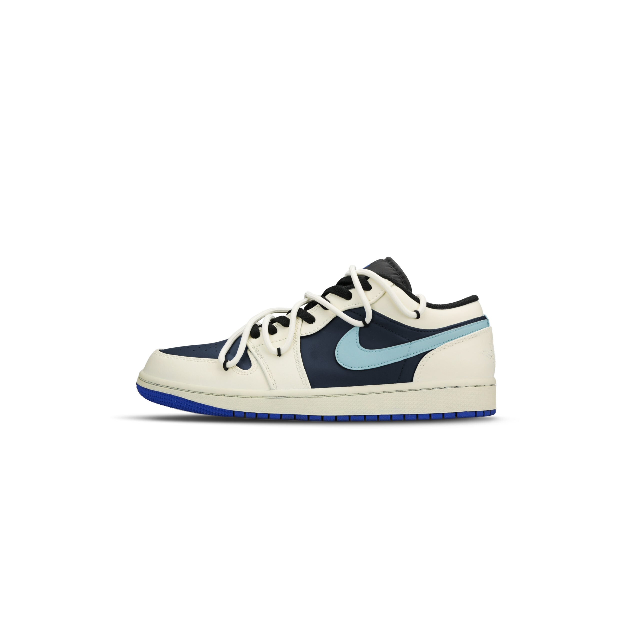 Jordan Air Jordan 1 Leather Low top Vintage Basketball Shoes Men’s Beige Blue