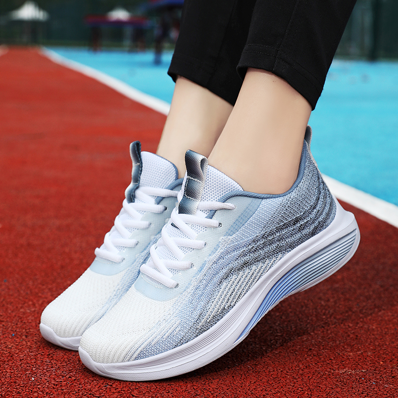 RUIKE Cushioning Breathable Lightweight Low top Casual Running Shoes Unisex Sky Blue Gray