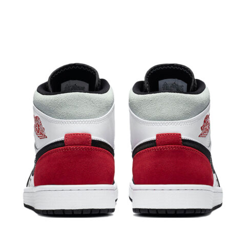 Jordan Air Jordan 1 Cushioning Slip Resistant Mid top Vintage Basketball Shoes Men’s White Red