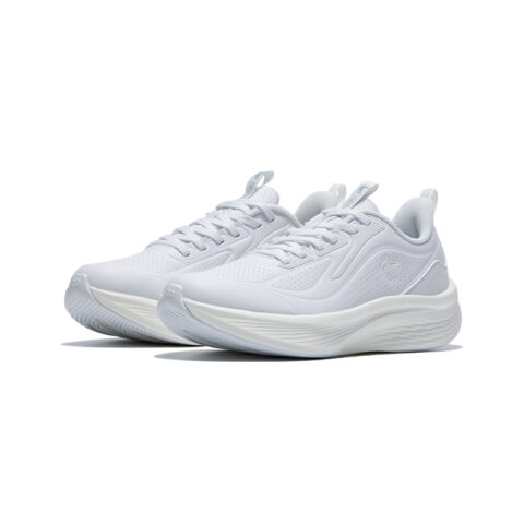 QIAODAN Cushioning Slip Resistant Abrasion Resistant Low top Casual Running Shoes Women’s White