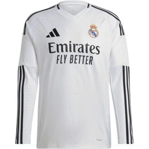 adidas Real Madrid 24/25 Long Sleeve Home Jersey White