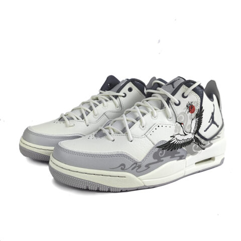 Jordan Courtside 23 Cushioning Slip Resistant Mid top Vintage Basketball Shoes Men’s White Gray