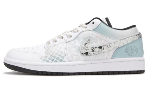 Jordan Air Jordan 1 Slip Resistant Abrasion Resistant Low top Vintage Basketball Shoes Men’s Cyan
