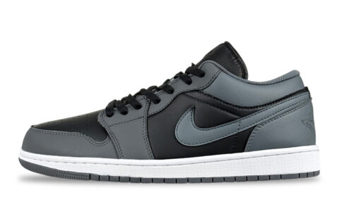 Jordan Air Jordan 1 Ink Gray Abrasion Resistant Low top Vintage Basketball Shoes Unisex Dark Gray