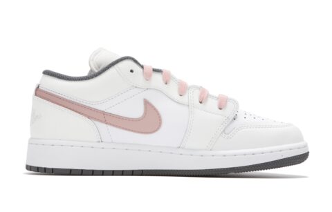 Jordan Air Jordan 1 Abrasion Resistant Low top Vintage Basketball Shoes Unisex White Pink