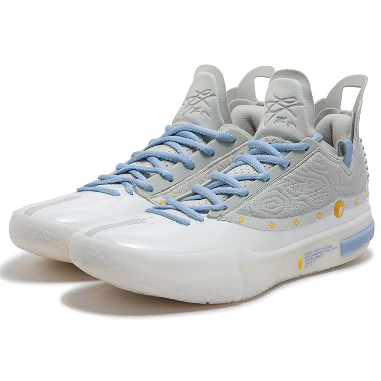 361° Joker 1 GT Cushioning Slip Resistant Abrasion Resistant Low top Basketball Shoes Men’s White Gray