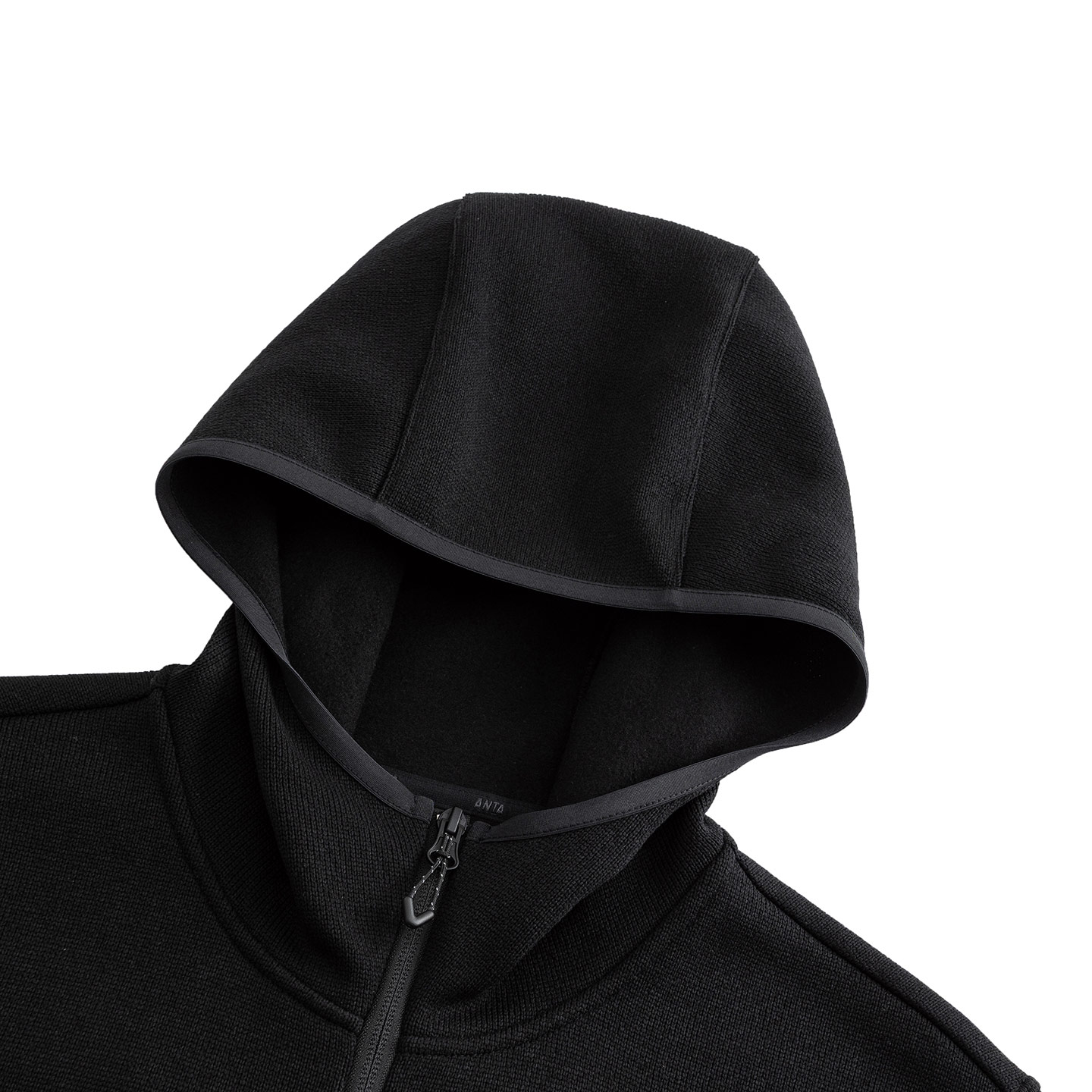 Anta Outdoor Collection Hooded, Liner Coat, Thick Needle Fleece Garment Men’s Basic Black Heather Gray
