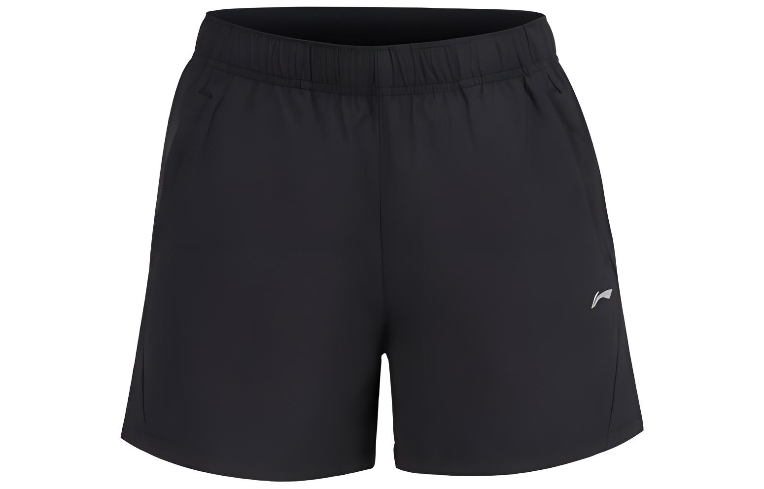Li Ning Sports Shorts Women's Black Moderate Knitted Shorts