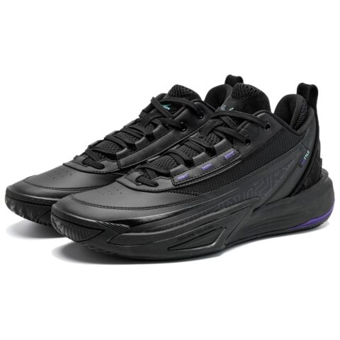 QIAODAN Cushioning Abrasion Resistant Breathable Coverage Lightweight Grip Low top Basketball Shoes Men’s Black
