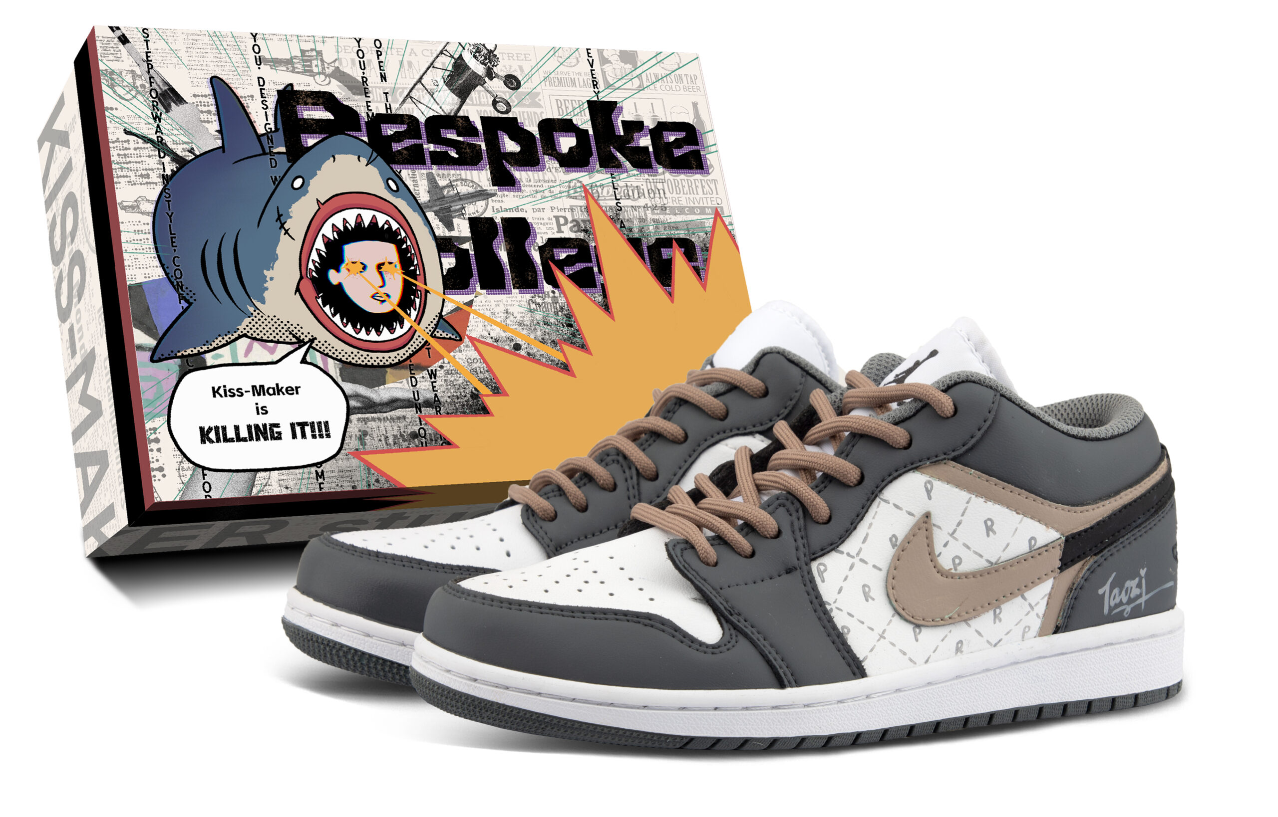 Jordan Air Jordan 1 Cushioning Low top Vintage Basketball Shoes Unisex Brown