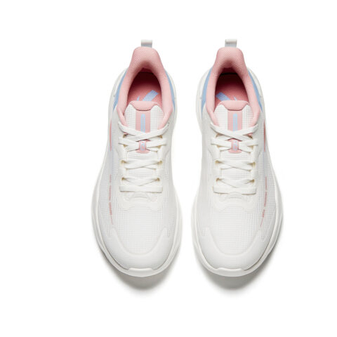 Anta Fabric Low top Trendy Versatile Training Shoes Women’s Papyrus White/Light Pink Blue/Frost Pink