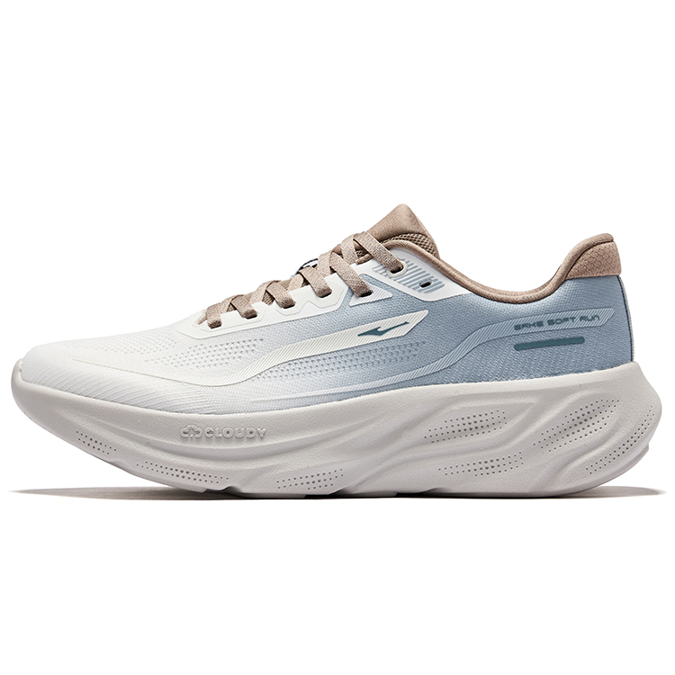 Erke Breathable Rebound Slip Resistant Low top Casual Running Shoes Men’s Microcrystal White Rain Blue Taupe
