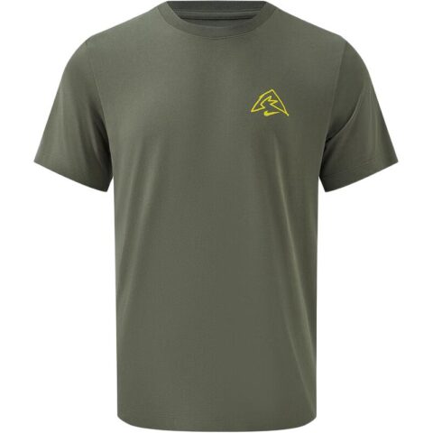 Nike Running T Shirts Men's Army Green Crew Neck Moderate