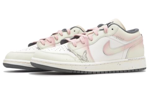 Jordan Air Jordan 1 Vintage Basketball Shoes Women’s Low Top Pink/Beige