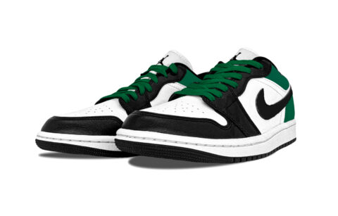 Jordan Air Jordan 1 Green Toes Abrasion Resistant Abrasion Resistant Low top Vintage Basketball Shoes Unisex Jasper