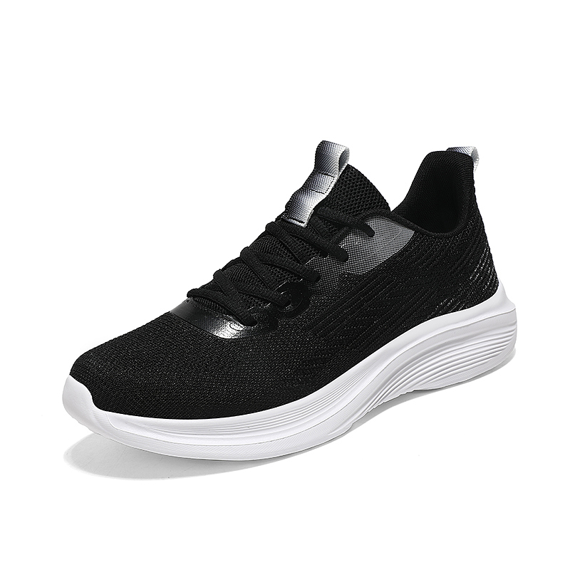 BIANSULONG Slip Resistant Abrasion Resistant Support Low top Casual Running Shoes Unisex Black Gray