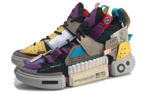 Li Ning Sfs Sample For Sale Fashion Trend Slip Resistant Abrasion Resistant Mid top Vintage Basketball Shoes Women’s