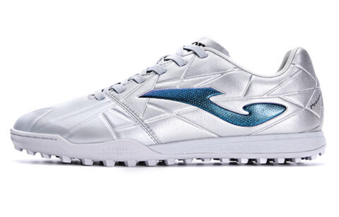 Joma TF Turf Artificial Turf Kangaroo Leather Slip Resistant Abrasion Resistant Soccer Shoes Men’s Silver