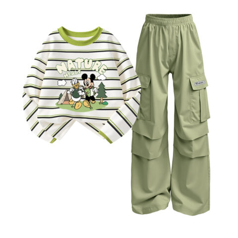 Di Tea Green White Stripes+Di H Square Hook-and-Loop K Outdoor Green