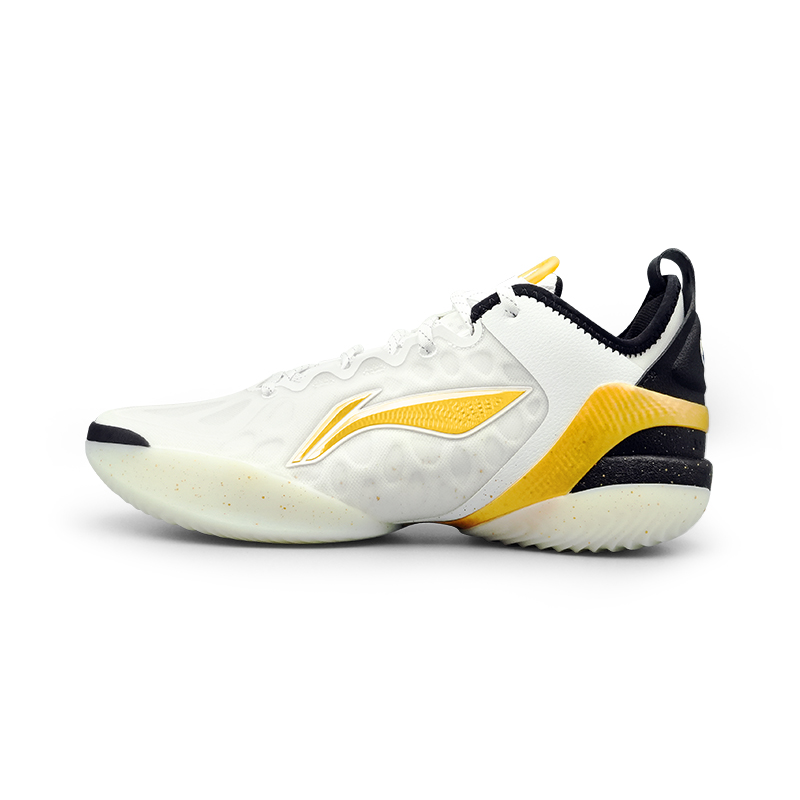 Li Ning Yushuai 19V2 Cushioning Abrasion Resistant Lightweight Low top Basketball Shoes Men’s White Black