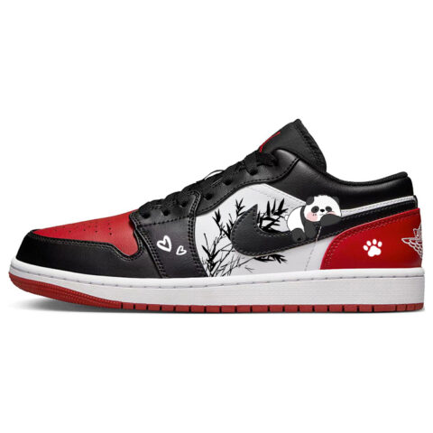 Jordan Air Jordan 1 Slip Resistant Abrasion Resistant Low top Vintage Basketball Shoes Men’s Black White