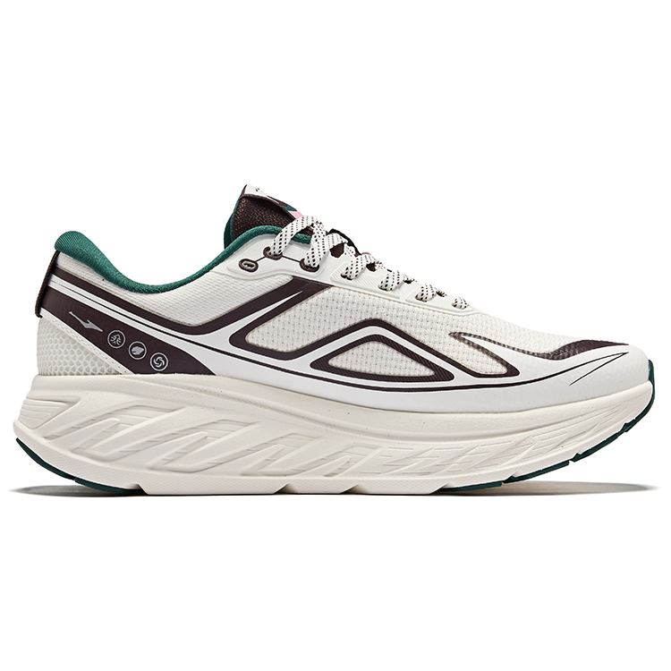 Erke Rebound And Wear resistant Low top Qidan Technology Running Shoes Women’s Microcrystal White Coffee