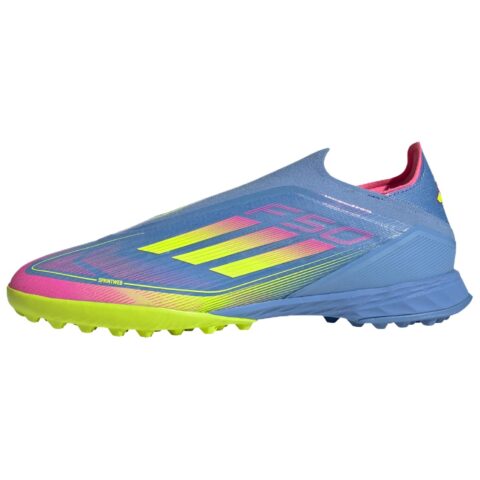 Adidas F50 League Artificial Turf Slip Resistant Abrasion Resistant Soccer Shoes Unisex Blue