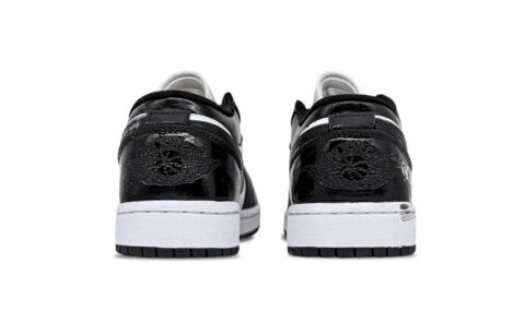 Jordan Air Jordan 1 Ink Dot Bear Flipped Over Support Low top Vintage Basketball Shoes Unisex Black White