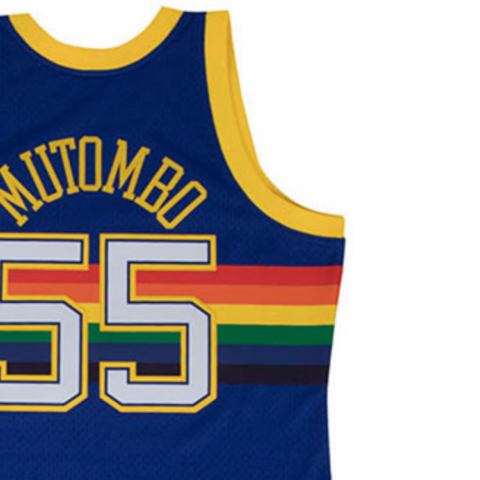 Mitchell & Ness Denver Nuggets Road 1991 92 Dikembe Mutombo Swingman Jersey