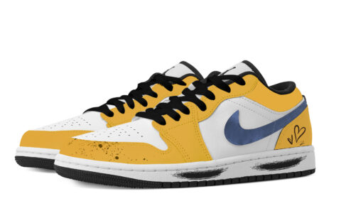 Jordan Air Jordan 1 Bumblebee Abrasion Resistant Low top Vintage Basketball Shoes Women’s White Yellow