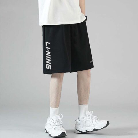 Li Ning Table Tennis Collection Casual Sportswear Men’s Black Short Sleeved Shirt+Black Shorts