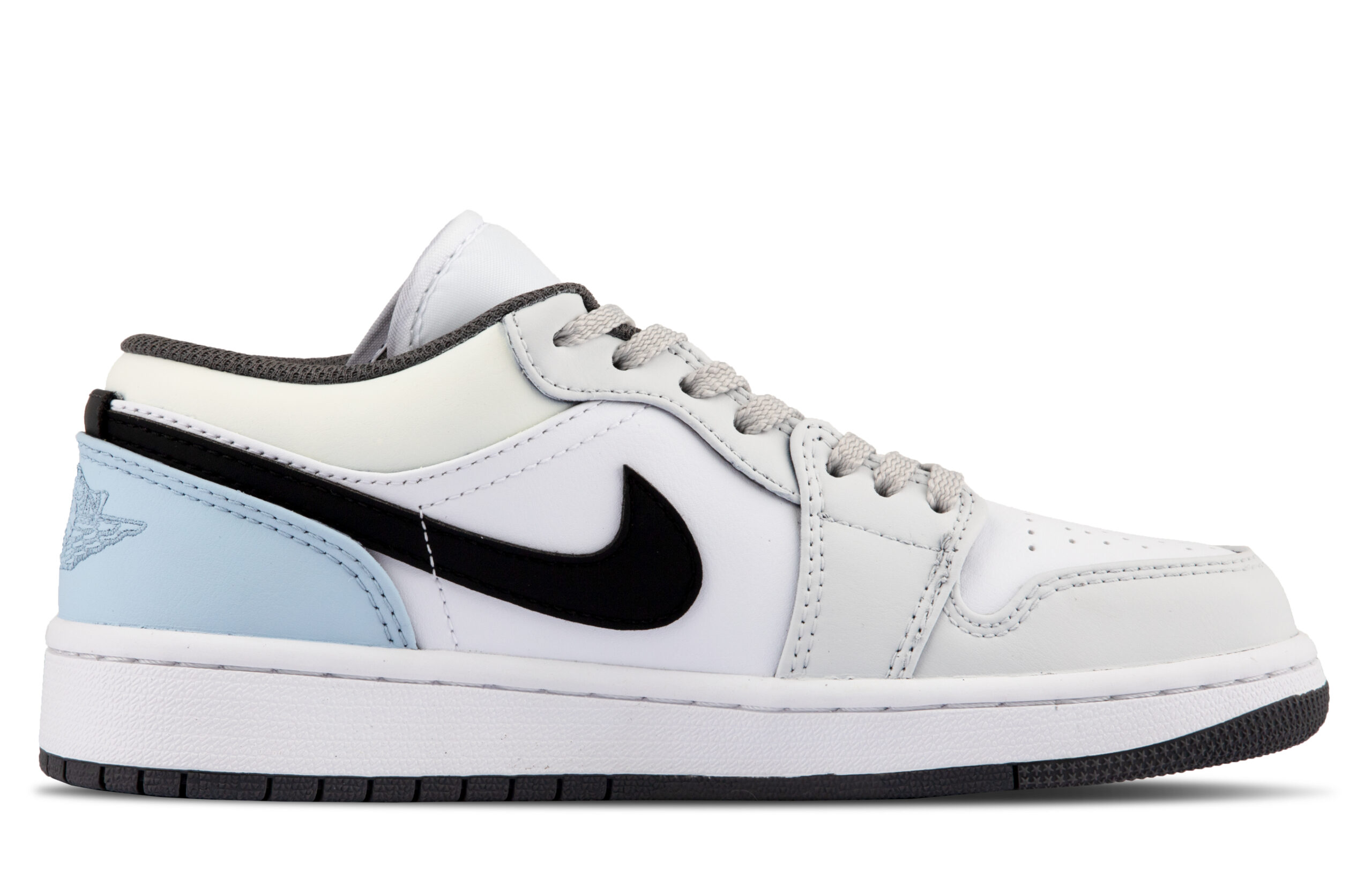 Jordan Air Jordan 1 Iron Grey Ice Blue Mist Leather Cushioning Low top Vintage Basketball Shoes Unisex Blue Green